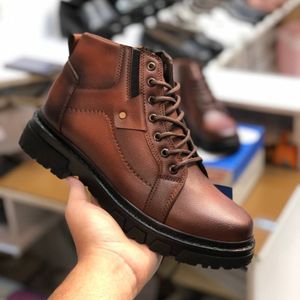 مشخصات کفش نیم بوت مردانه چرم طرح لیون عسلی