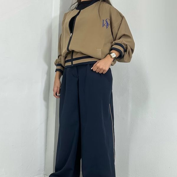 ست دوتیکه کتان مخملی ترک( بامبر جکت،شلوار)