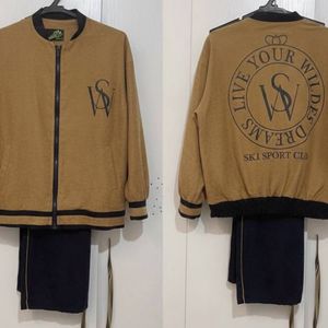 خرید آنلاین ست دوتیکه کتان مخملی ترک( بامبر جکت،شلوار)