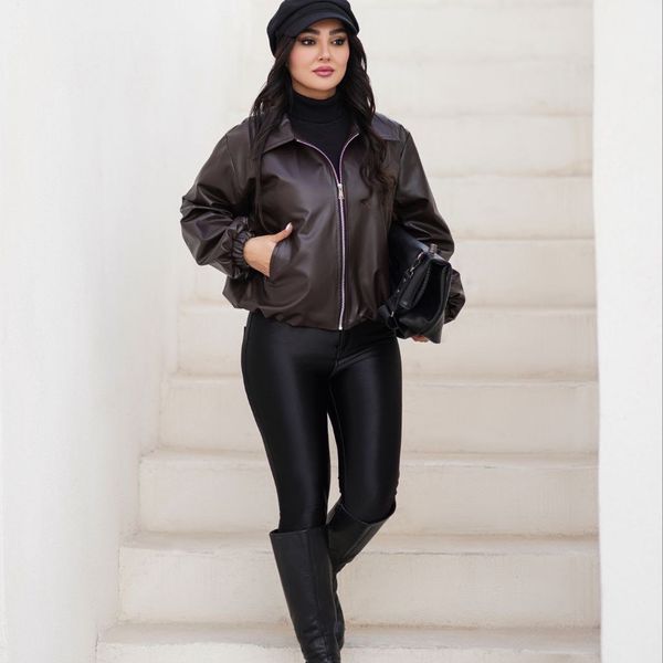 بامبر جکت چرم گرم بالا( آستر دار)