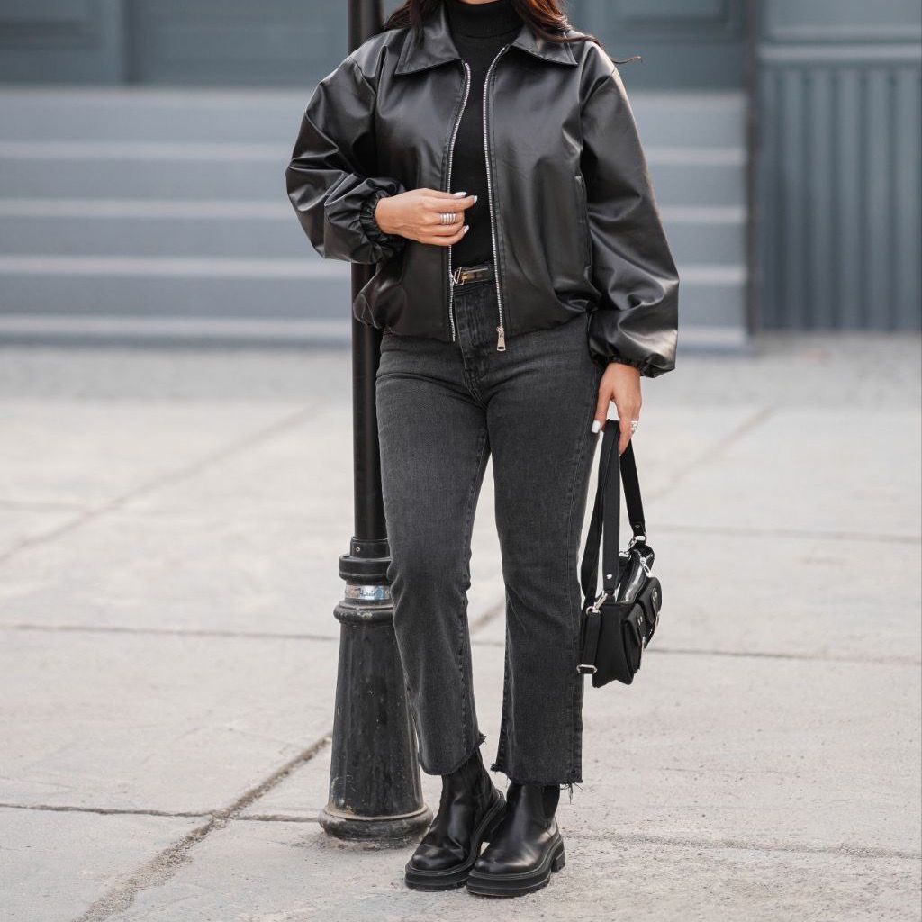 قیمت ارزان بامبر جکت چرم گرم بالا( آستر دار)