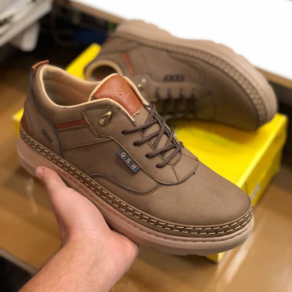 قیمت کفش چرم اسپرت مردانه مدل فراز رنگ قهوه ای