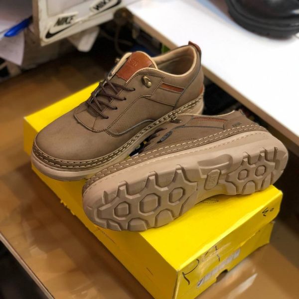 کفش چرم اسپرت مردانه مدل فراز رنگ قهوه ای