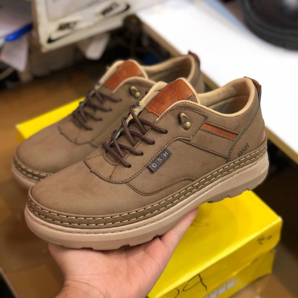 خرید اینترنتی کفش چرم اسپرت مردانه مدل فراز رنگ قهوه ای