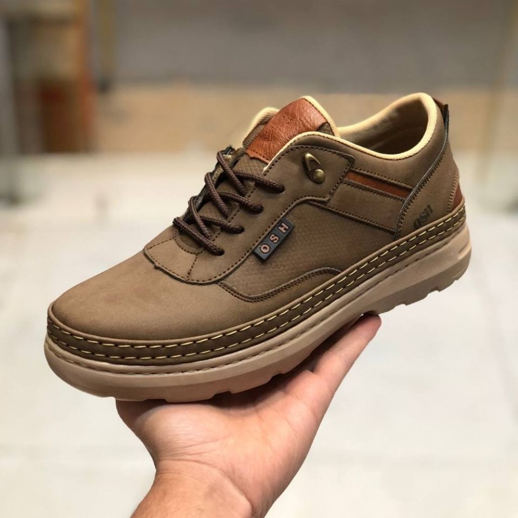 خرید انلاین کفش چرم اسپرت مردانه مدل فراز رنگ قهوه ای