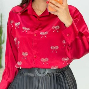 فروش اینترنتی شومیز مجلسی پاپیون نگین کاری