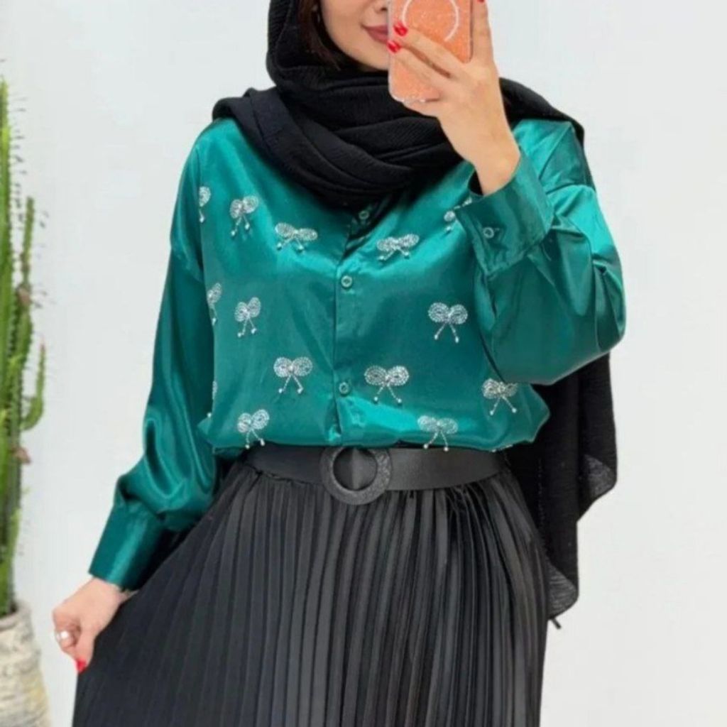 قیمت شومیز مجلسی پاپیون نگین کاری