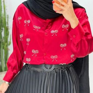 قیمت شومیز مجلسی پاپیون نگین کاری