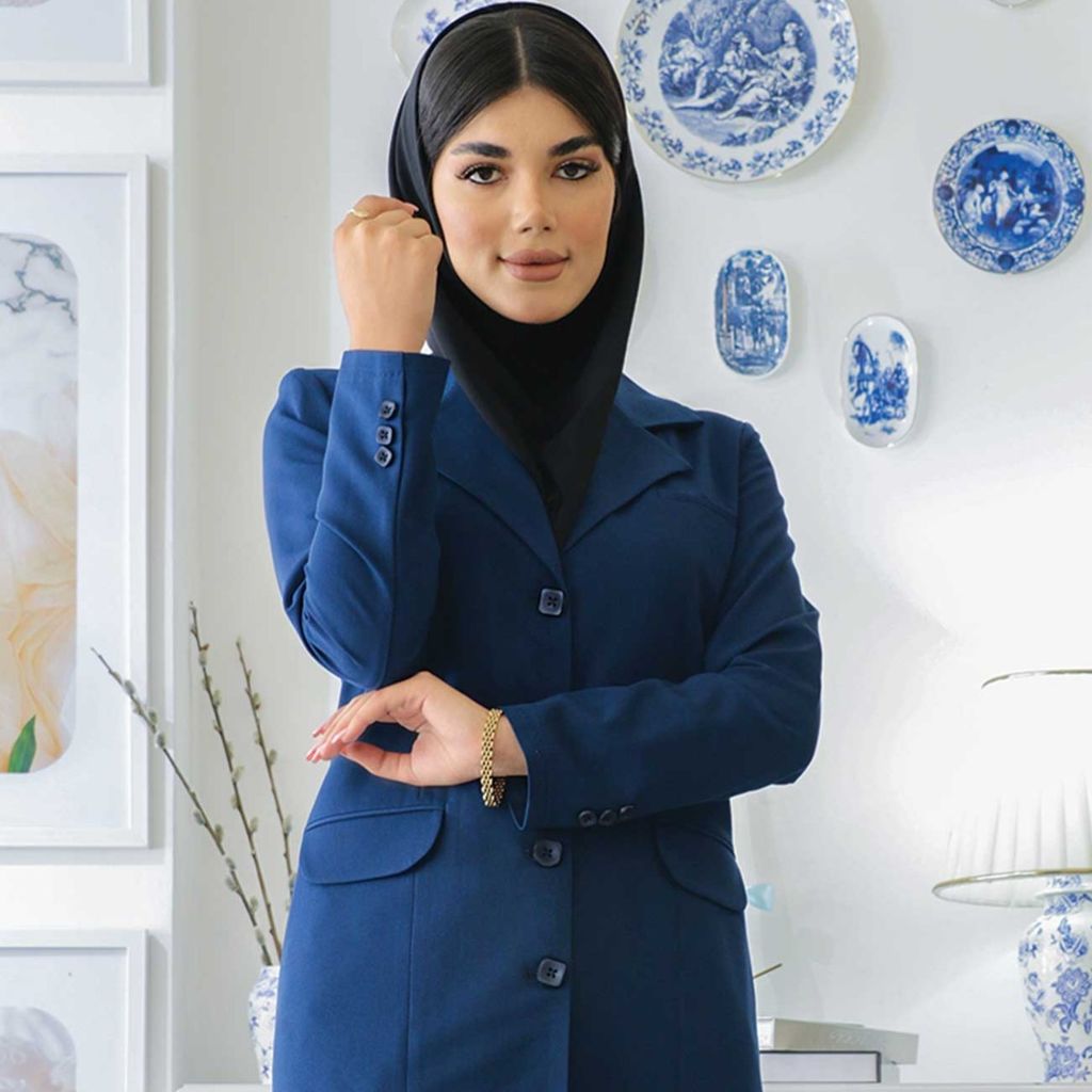 فروش اینترنتی مانتو شلوار اداری شاهین دوخت مدل سه جیب فیونا کد 4027