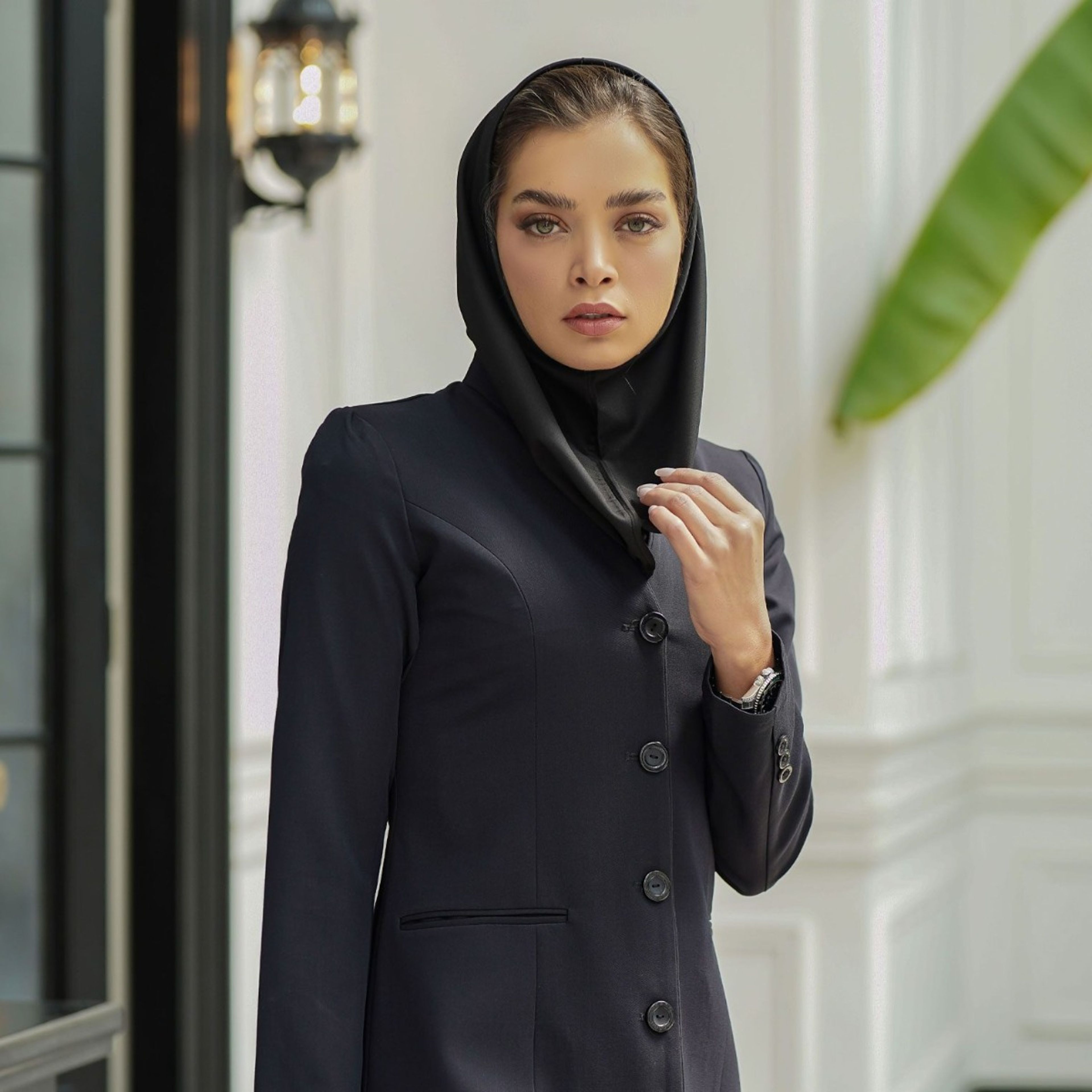 خرید انلاین مانتو شلوار اداری شاهین دوخت مدل یقه ایستاده کد 9099