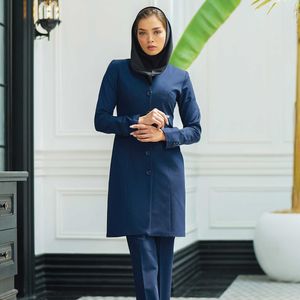 قیمت مانتو شلوار اداری شاهین دوخت مدل یقه ایستاده کد 9099