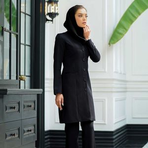 خرید انلاین مانتو شلوار اداری شاهین دوخت مدل یقه ایستاده کد 9099