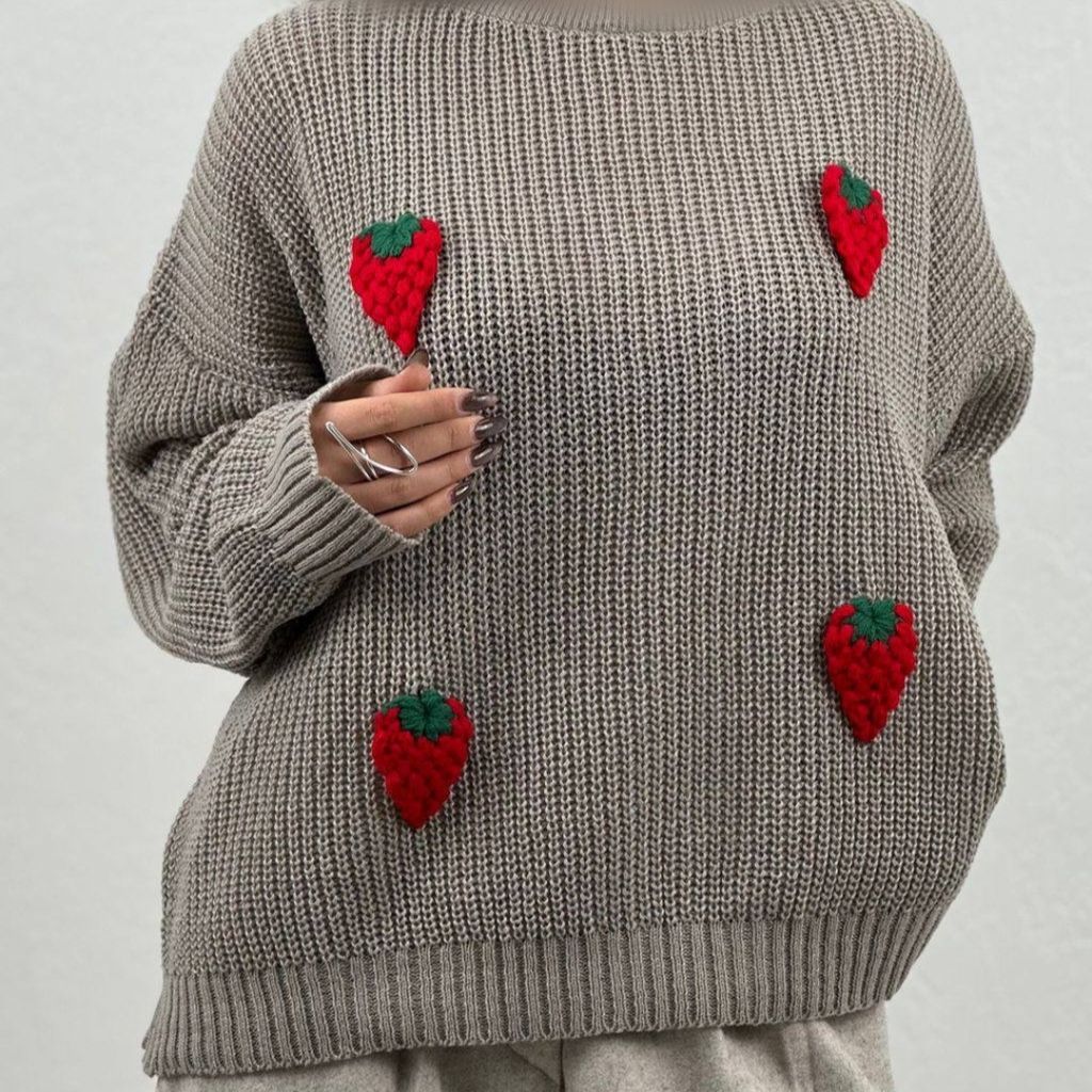 قیمت ارزان بلوز بافت توت فرنگی اخلاق