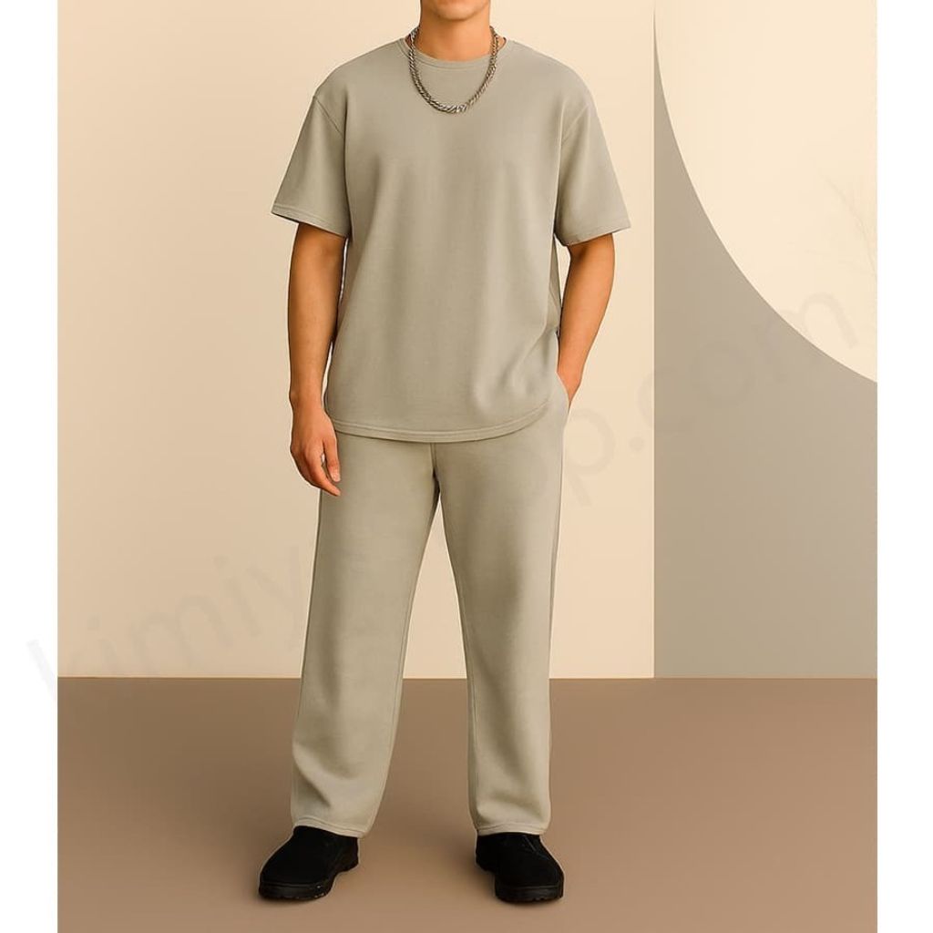 خرید آنلاین ست اسپرت بگ – تیشرت و شلوار طوسی