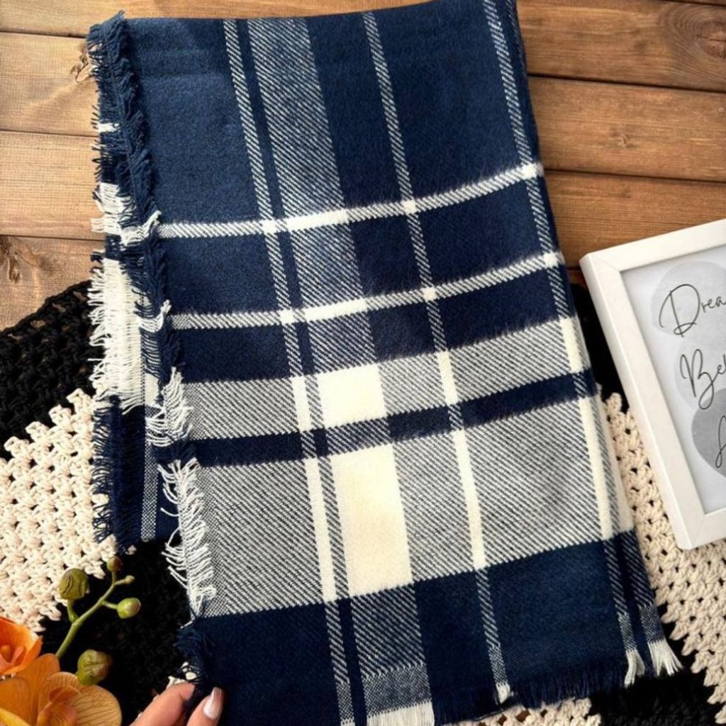 خرید آنلاین شال موهر چهارخونه زمستانه