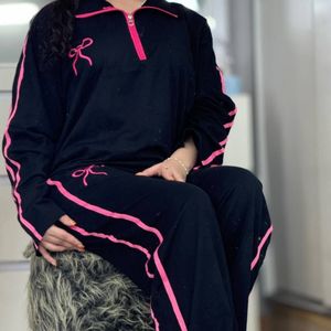 مشخصات ست سوییشرت و شلوار پاپیون ساده