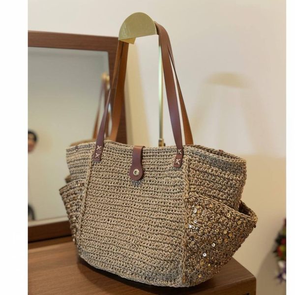 کیف قایقی رافیا پولکی ها