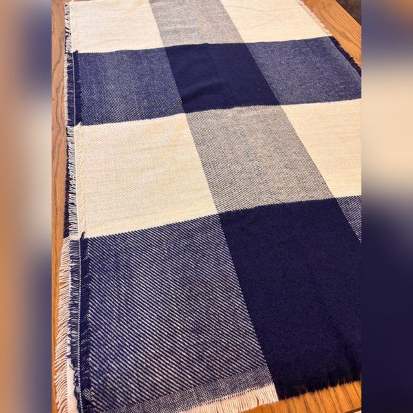 شال موهر زمستانه چهارخونه دوررو