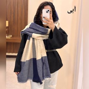 قیمت ارزان شال موهر زمستانه چهارخونه دوررو