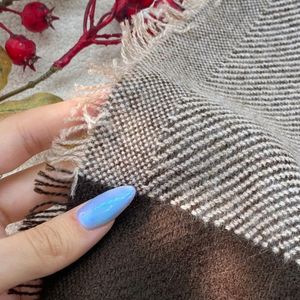 فروش اینترنتی شال موهر زمستانه چهارخونه دوررو