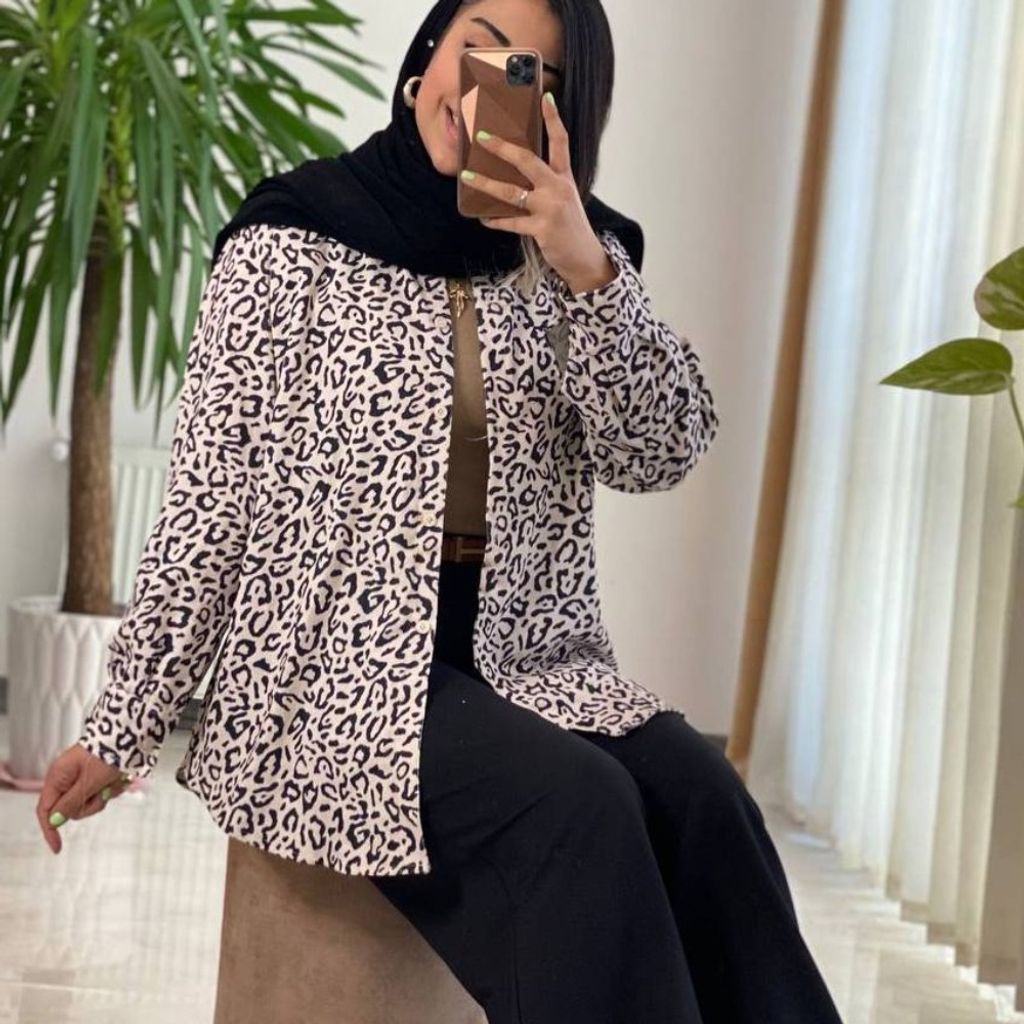 خرید انلاین مانتو پاییزه پلنگی