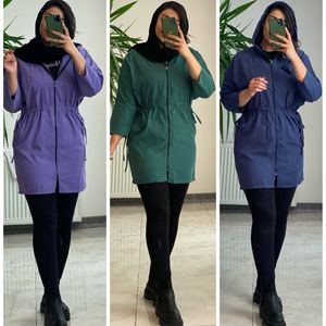 مانتو کلاه‌دار جلو زیپ