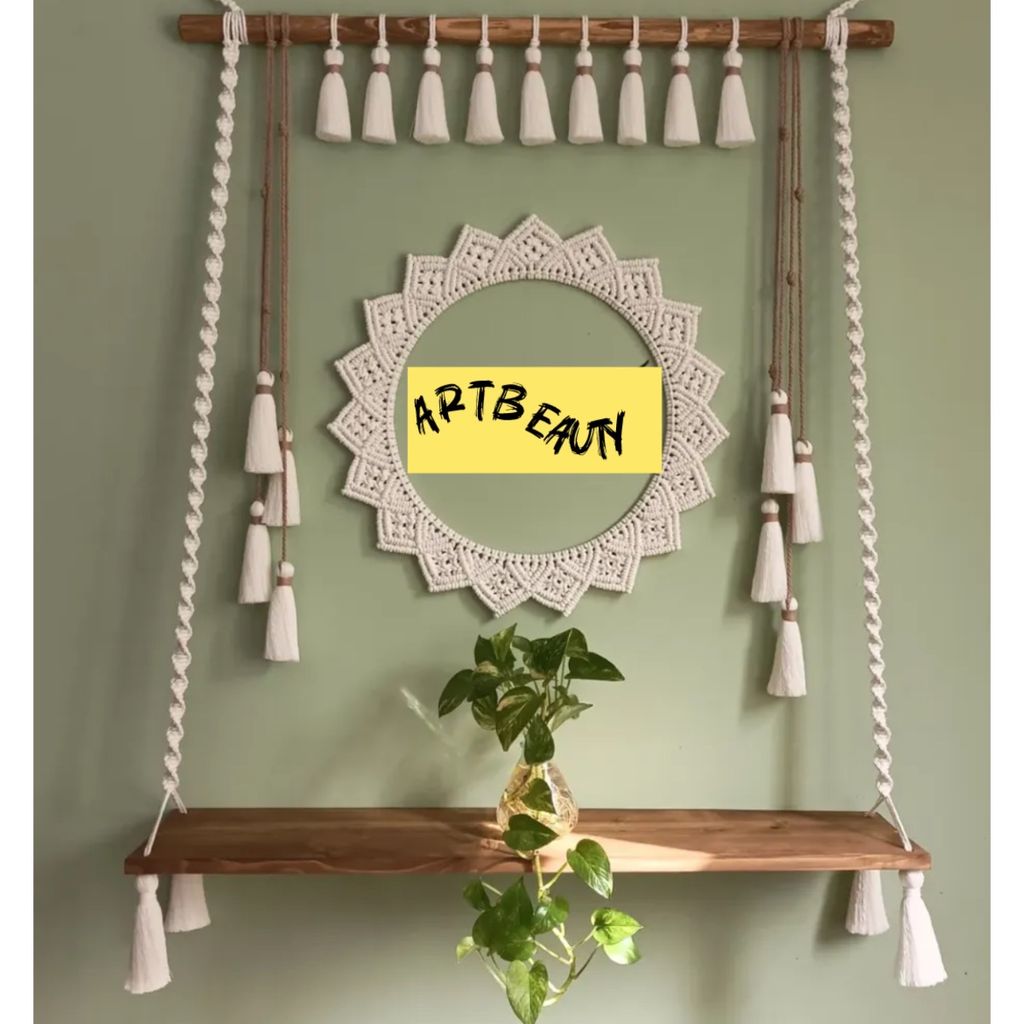 قیمت ست قاب و شلف مکرومه بافی منگوله دار