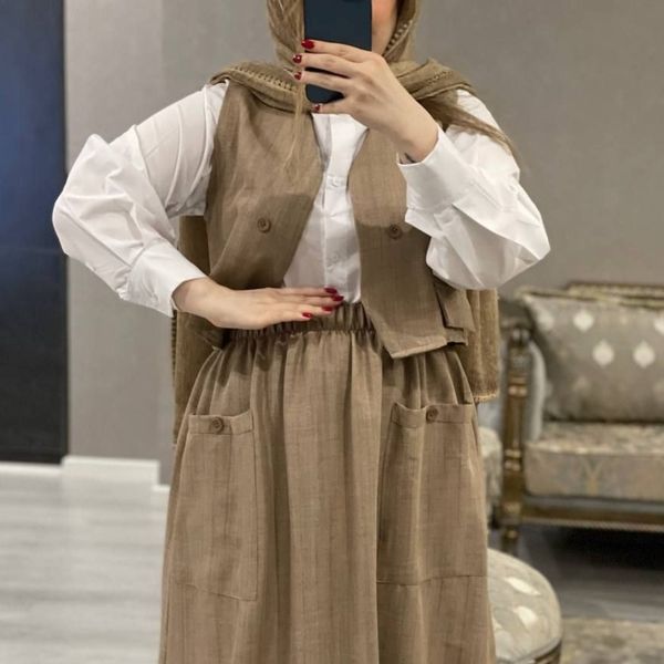 ست سه تیکه شومیز و جلیقه و دامن