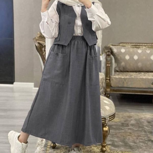 ست سه تیکه شومیز و جلیقه و دامن