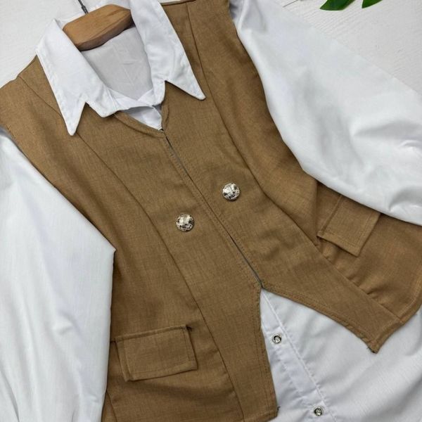 ست سه تیکه شومیز و جلیقه و دامن