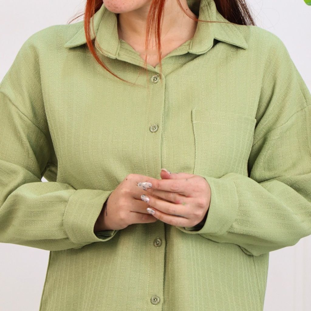 خرید انلاین شومیز تک جیب دکمه دار گرم بالا زنانه 1317