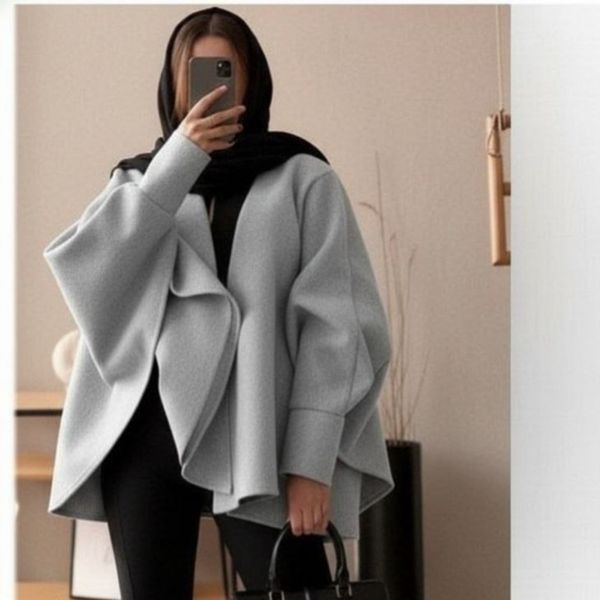 شنل عبایی زنانه توییت پشمی مدل طلا