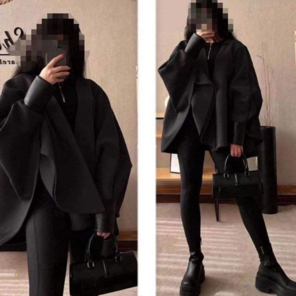 فروش اینترنتی شنل عبایی زنانه توییت پشمی مدل طلا