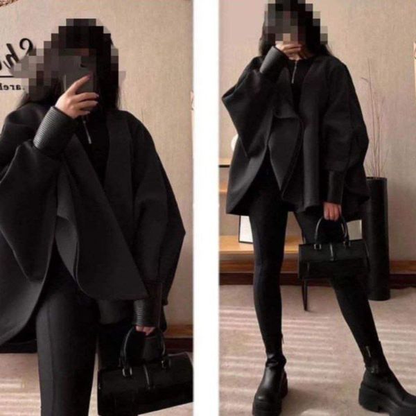 شنل عبایی زنانه توییت پشمی مدل طلا