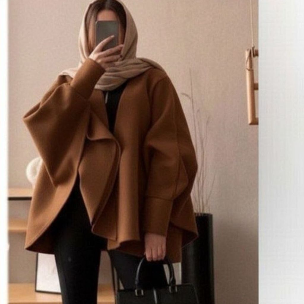 قیمت شنل عبایی زنانه توییت پشمی مدل طلا