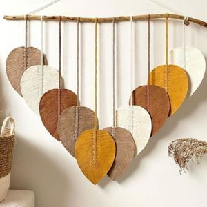 آویز برگ مکرومه مدرن طرح نارون