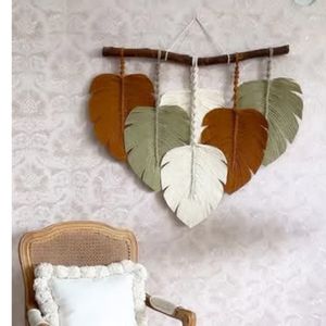 آویز برگ انجیری مکرومه  طرح ساغر