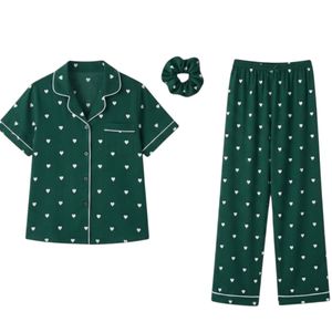 قیمت ارزان شومیز وشلوار ساتن ابریشم زنانه طرح قلب