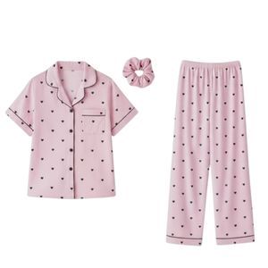 خرید انلاین شومیز وشلوار ساتن ابریشم زنانه طرح قلب