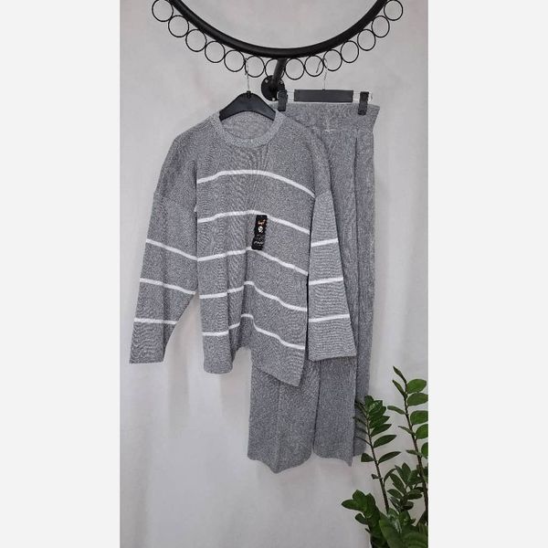 ست بلوز شلوار بافت راه راه 