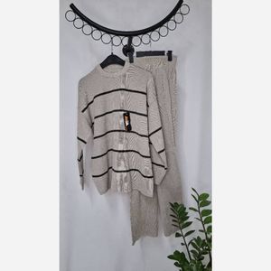 خرید آنلاین ست بلوز شلوار بافت راه راه 