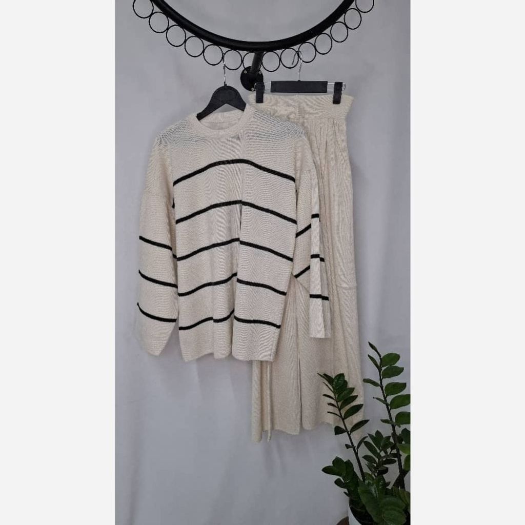 قیمت ست بلوز شلوار بافت راه راه 