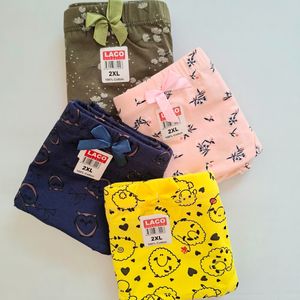 شورت زنانه نخی فاق بلند بسته 4 عددی میکس