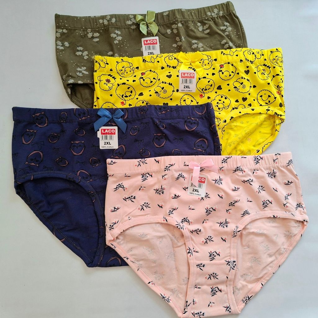 خرید انلاین شورت زنانه نخی فاق بلند بسته 4 عددی میکس