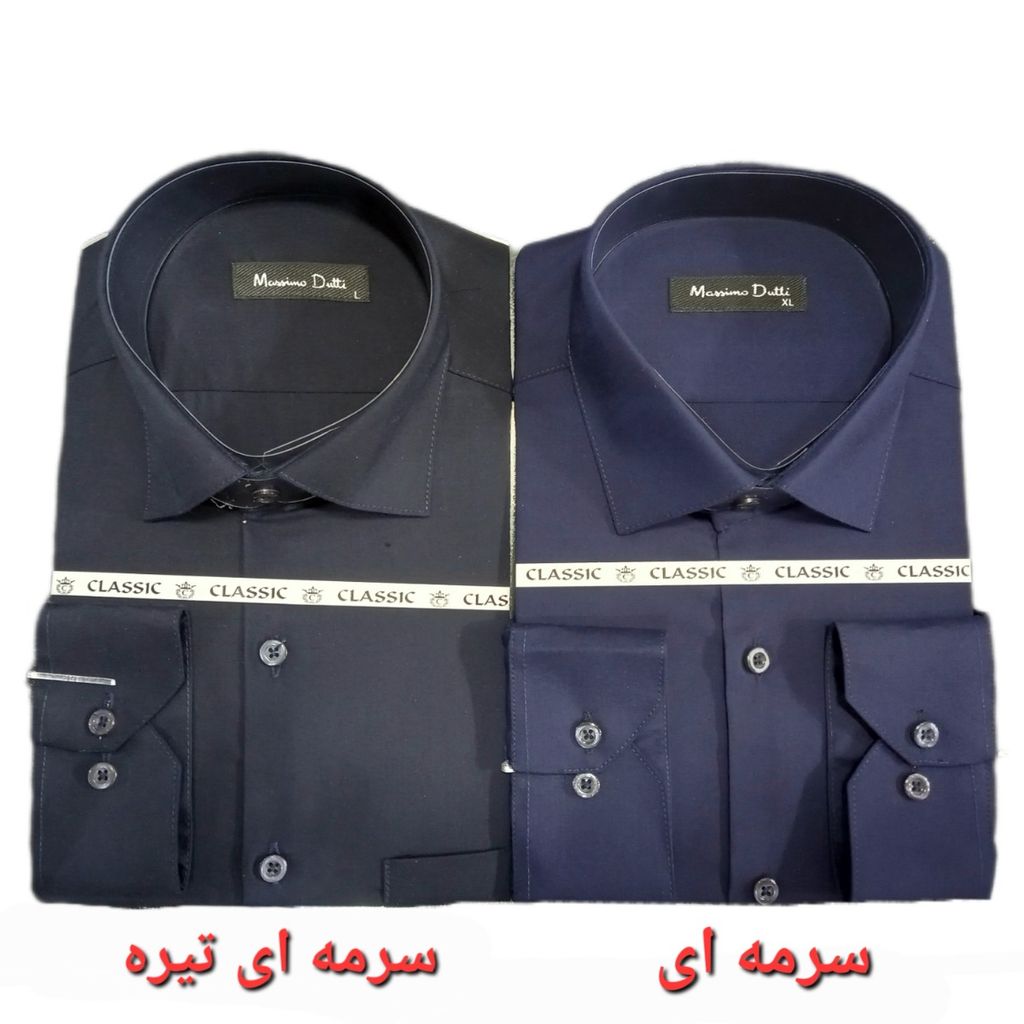 فروش اینترنتی پیراهن تترون مردانه کلاسیک رنگ سرمه ای