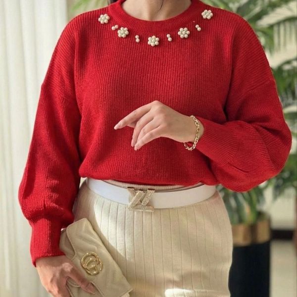 بلوز بافت مروارید یلدایی