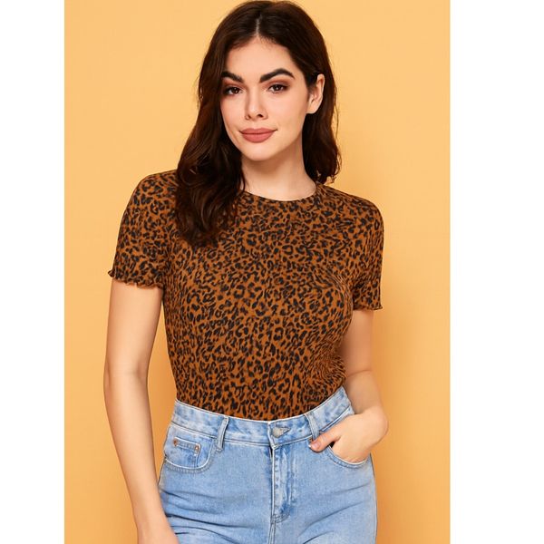 تیشرت پلنگی کبریتی