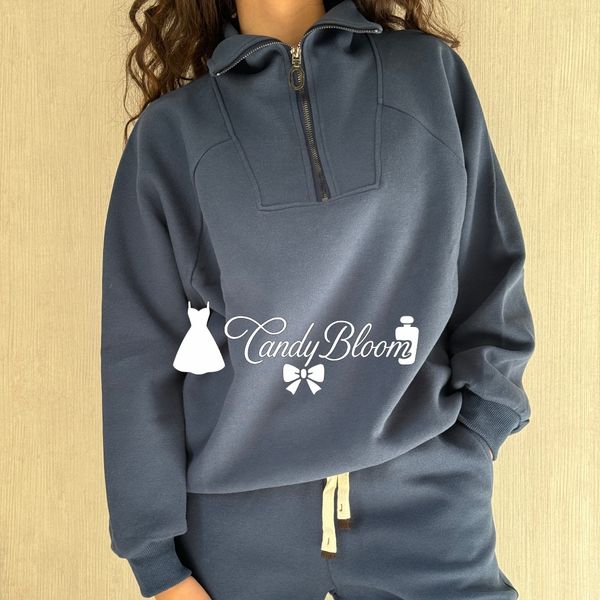 ست بیرونی نیم زیپ و شلوار ترندوارداتی