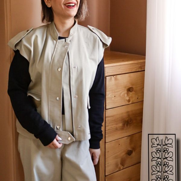 جلیقه و شلوار کتان زنانه