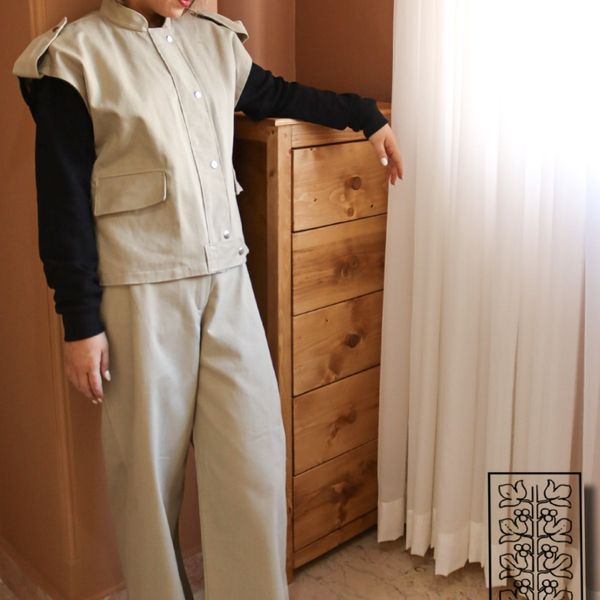 جلیقه و شلوار کتان زنانه